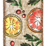 Dried Citrus and Herbs Faux Linen Wired Ribbon, 1-1/2-Inch, 10-Yard