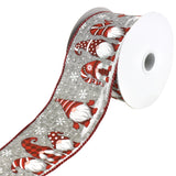 Snowy Day Christmas Gnomes Wired Ribbon, 2-1/2-Inch, 10-Yard