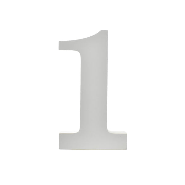 Wooden Standing Number 1, 4-3/4-Inch - White