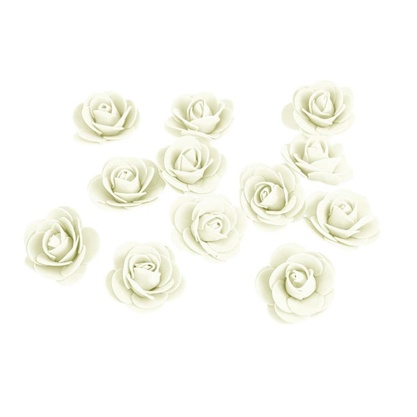 Craft Foam Roses, Ivory, 1-3/4-Inch, 12-Count