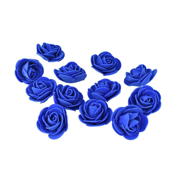 Craft Foam Roses, Royal Blue, 1-3/4-Inch, 12-Count