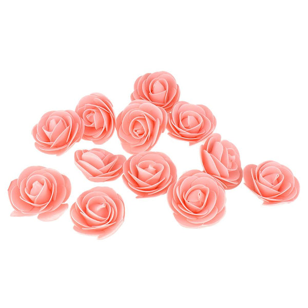 Craft Foam Roses, Peach, 3-Inch, 12-Count