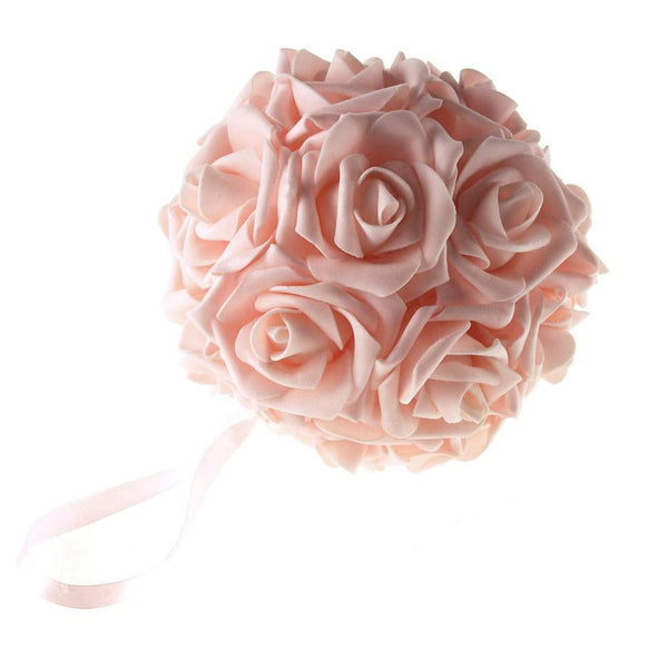 Soft Touch Flower Kissing Balls Wedding Centerpiece, 6-inch, Light Pink