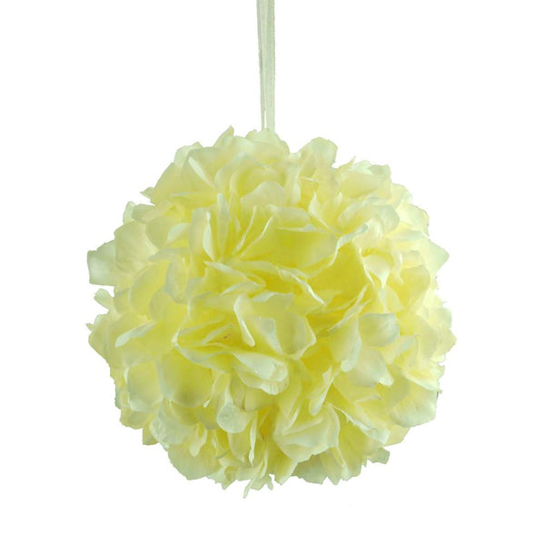 Silk Hydrangea Flower Kissing Balls Centerpiece, 6-Inch, Ivory