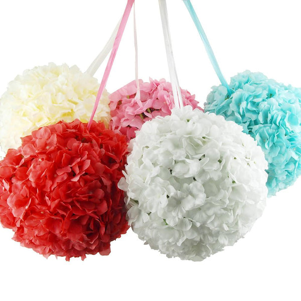 Silk Hydrangea Flower Kissing Balls Centerpiece, 10-Inch