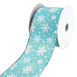 Christmas Iridescent Snowflakes Satin Wired Ribbon, 2-1/2-Inch, 10-Yard