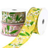 Spring Lillies Faux Linen Wired Ribbon, 1-1/2-Inch, 10-Yard