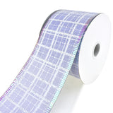 Iridescent Plaid Linen Wired Ribbon, 2-1/2-Inch, 10-Yard