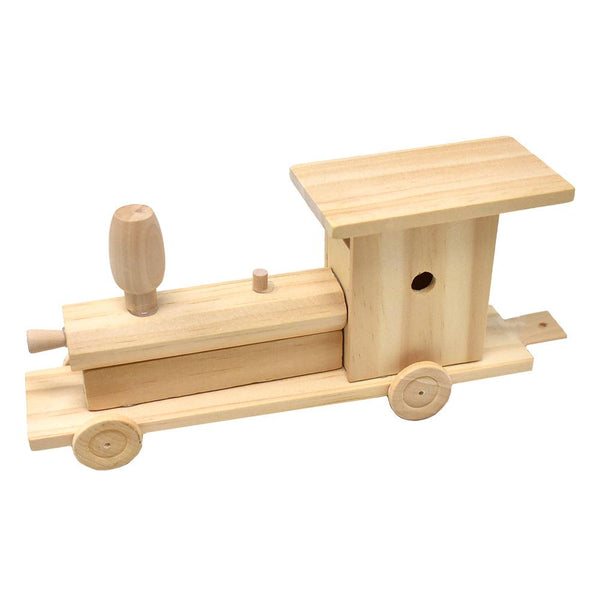 DIY Wooden Train Model Kit, Natural, 20-Piece