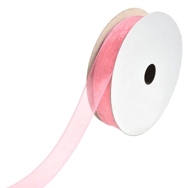 Sheer Nylon Organdy Ribbon, 5/8-Inch, 25-Yard, Light Pink