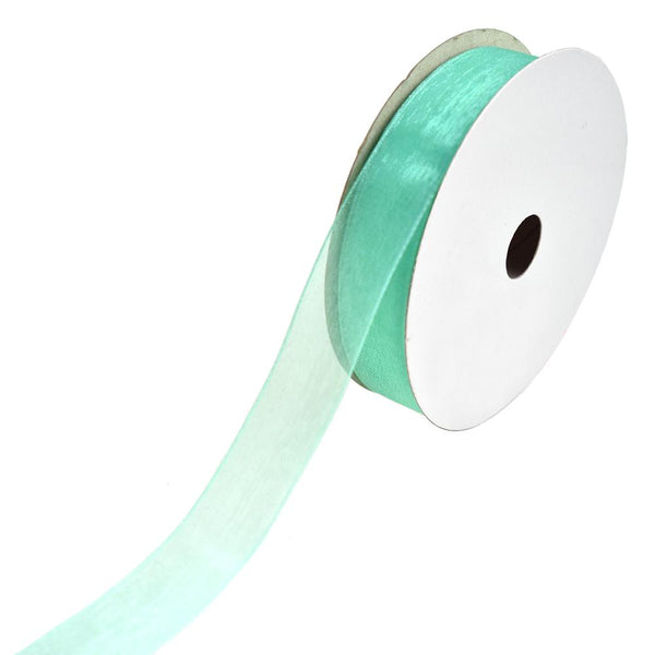 Sheer Nylon Organdy Ribbon, 5/8-Inch, 25-Yard, Tiara Blue