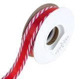 Satin Wired Edge Ribbon with Candy Cane Trim, 10 Yards