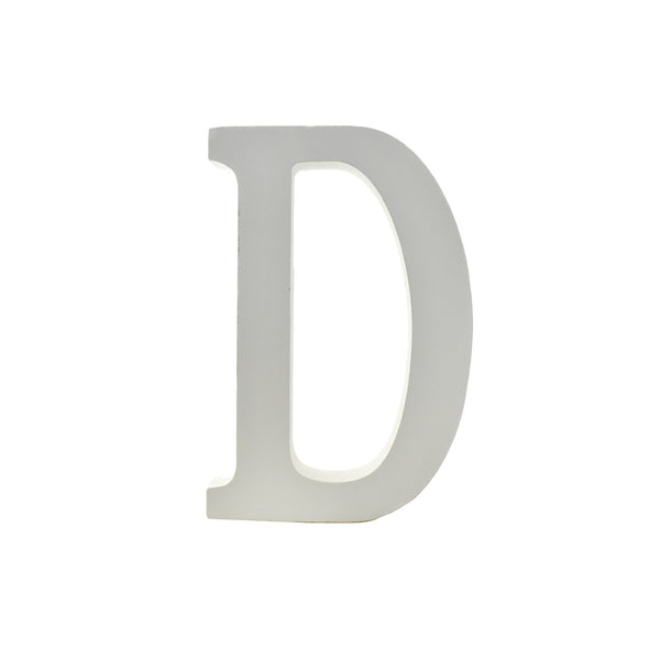 Wooden Standing Letter D, 4-3/4-Inch - White