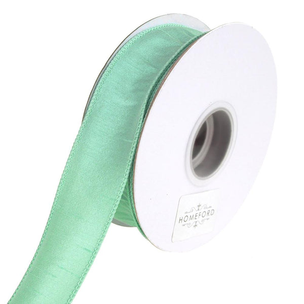 Dupioni Supreme Wired Edge Ribbon, Mint, 1-1/2-Inch, 20 Yards