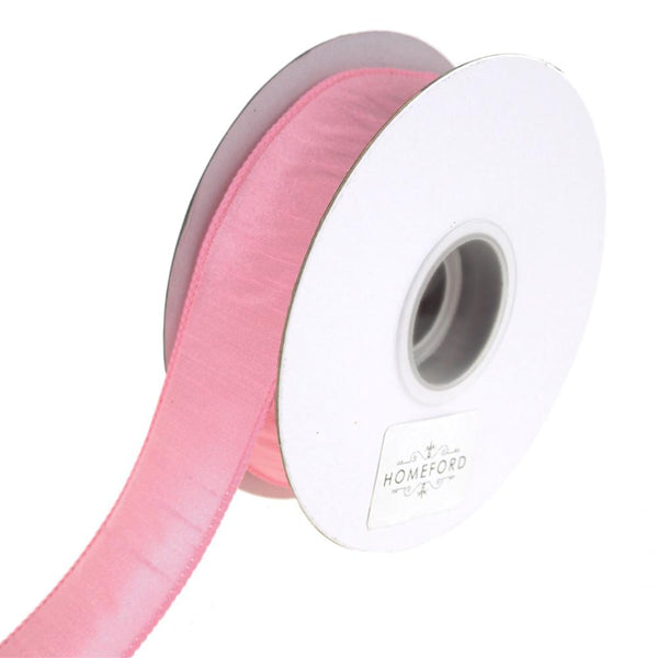 Dupioni Supreme Wired Edge Ribbon, Pink, 1-1/2-Inch, 20 Yards