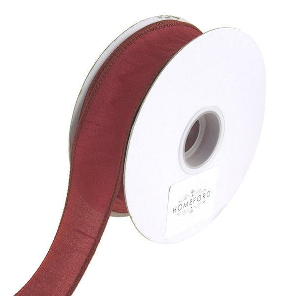 Dupioni Supreme Wired Edge Ribbon, Wine, 1-1/2-Inch, 20 Yards