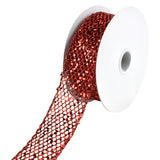 Christmas Dazzling Glitter Chunk Netting Wired Ribbon, 1-1/2-Inch, 10-Yard