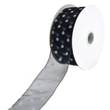 Organza Polka Dots Wired Ribbon, 2-Inch, 50-Yard