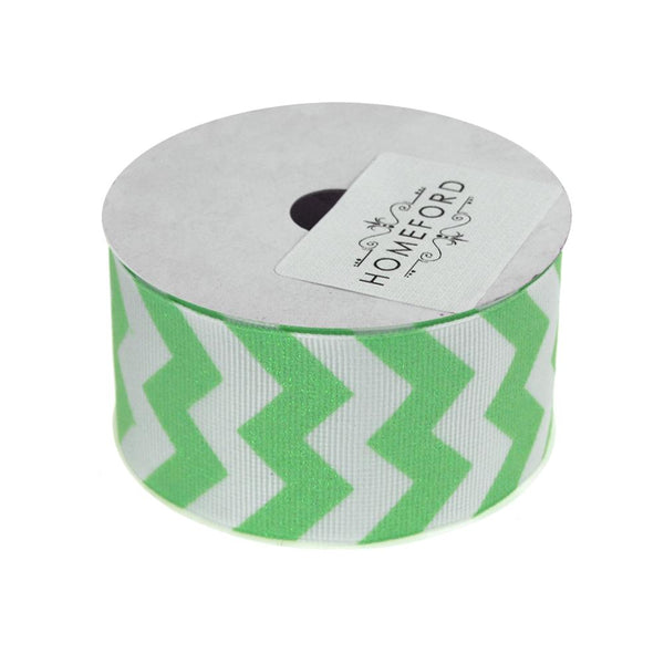 Sugar Chevron White Grosgrain Ribbon, 1-1/2-Inch, 3 Yards, Mint