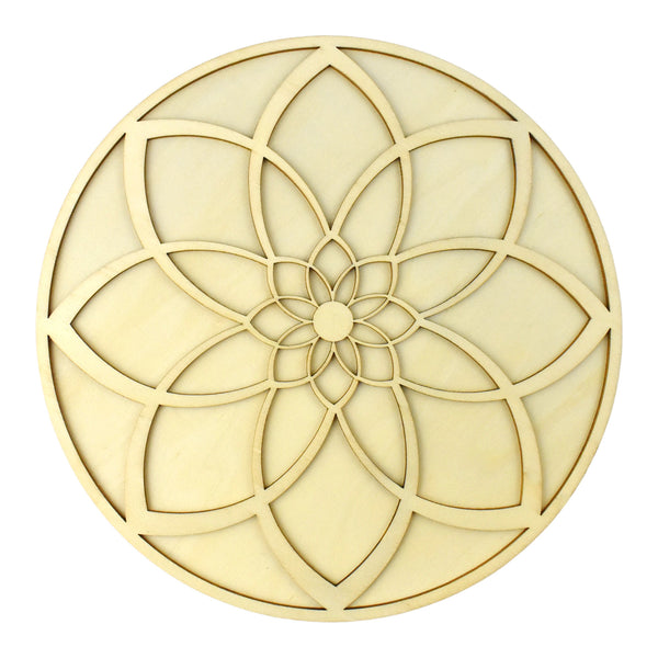 Wooden 3D DIY Craft Mandala Plaque, 9-1/4-Inch