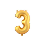 Aluminum Foil Number Balloon "3", Gold, 34-Inch