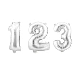 Aluminum Foil Number Balloon "6", Silver, 34-Inch