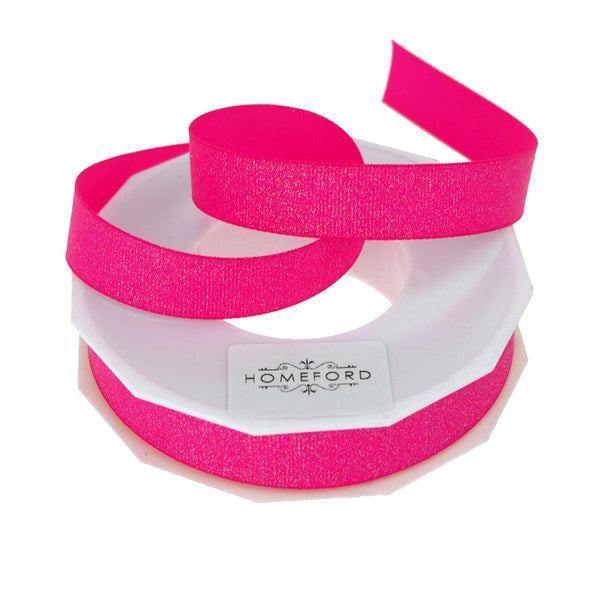 Dazzle Glitter Grosgrain Ribbon, 5/8-Inch, 20 Yards, Shocking Pink