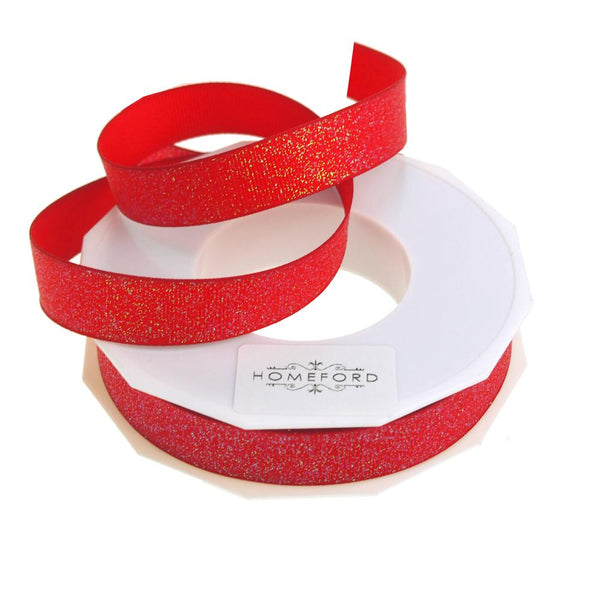 Dazzle Glitter Grosgrain Ribbon, 5/8-Inch, 20 Yards, True Red