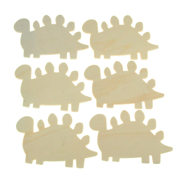 Dinosaurs Laser Cut Wooden Favors, Natural, 3-1/2-Inch, 6-Piece