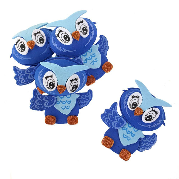 3D Owl Craft Foam Cutouts, Blue, 3-Inch, 10-Count