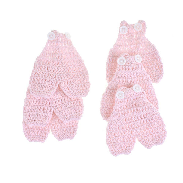 Mini Crochet Knitted Overall Jumper Favors, 2-3/4-Inch, 6-Piece, Pink