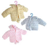 Mini Crochet Knitted Hoodie Favors, 3-1/2-Inch, 3-Piece, Pink