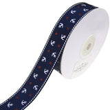 Nautical Anchor and Star Grosgrain Ribbon, 7/8-Inch, 25-Yard