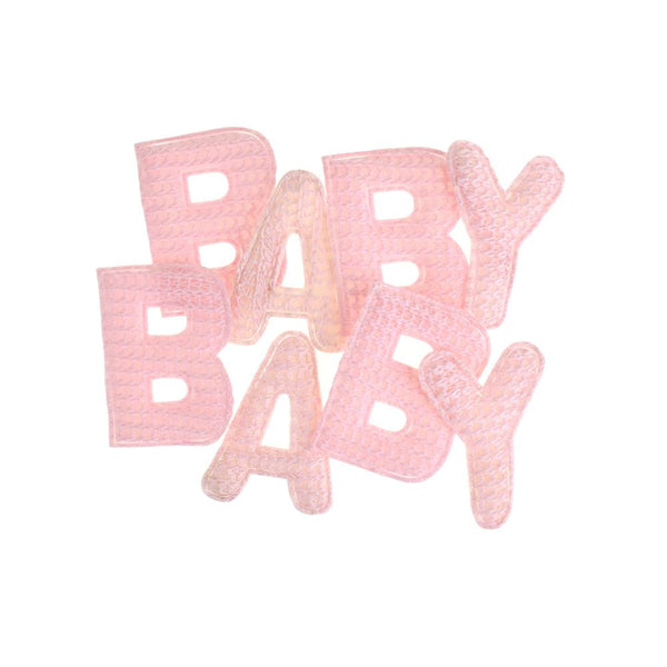 Baby Puffy Crochet Knitted Letters, 8-Piece, Pink