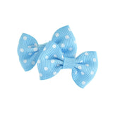 Mini Polka Dot Tied Grosgrain Bow Favor Embellishments, 1-1/2-Inch, 12-Piece