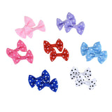 Mini Polka Dot Tied Grosgrain Bow Favor Embellishments, 1-1/2-Inch, 12-Piece