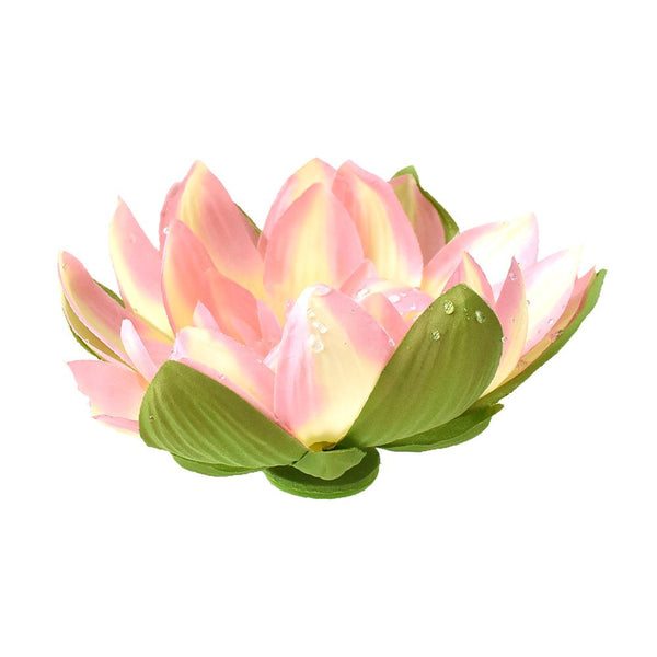 Floating Lotus Flower with Artificial Dew, Pink, 7-Inch