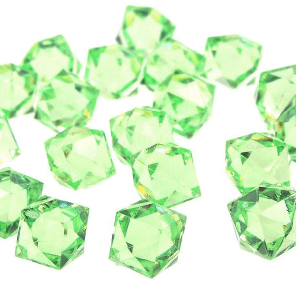 Acrylic Ice Rocks Twelve Point Star, 3/4-Inch, 150-Piece, Apple Green