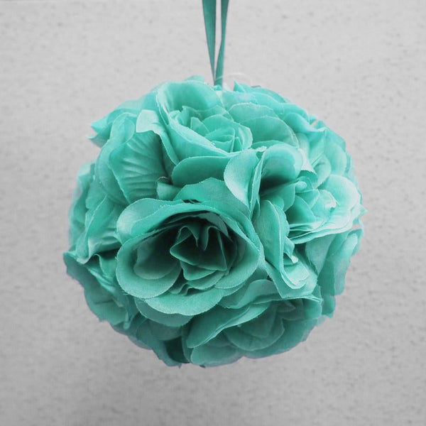 Silk Flower Kissing Balls Wedding Centerpiece, 6-Inch, Aqua