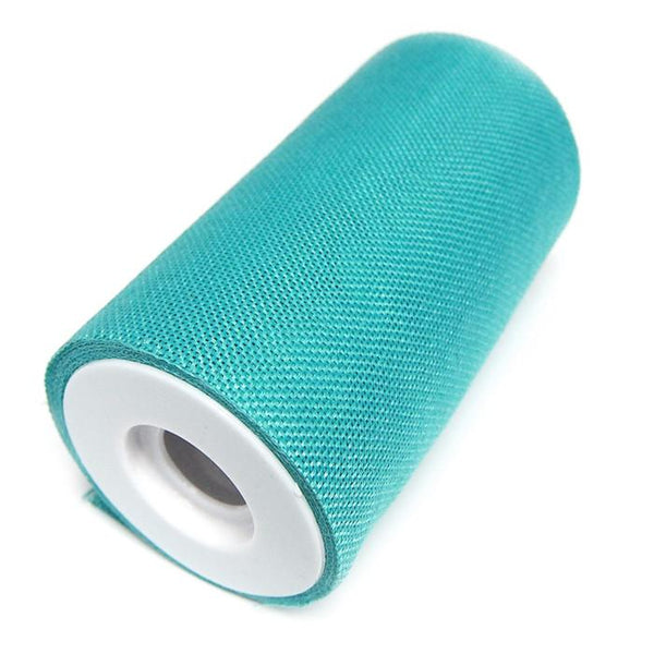 Faux Burlap Roll Frayed Edge, 6-inch, 10-yard, Aqua