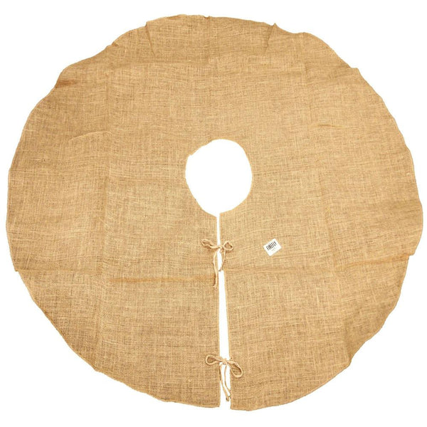 Natural Burlap Christmas Tree Skirt, Round, 60-Inch