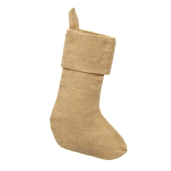 Natural Burlap Plain Christmas Stockings, 16-Inch, 6-Piece