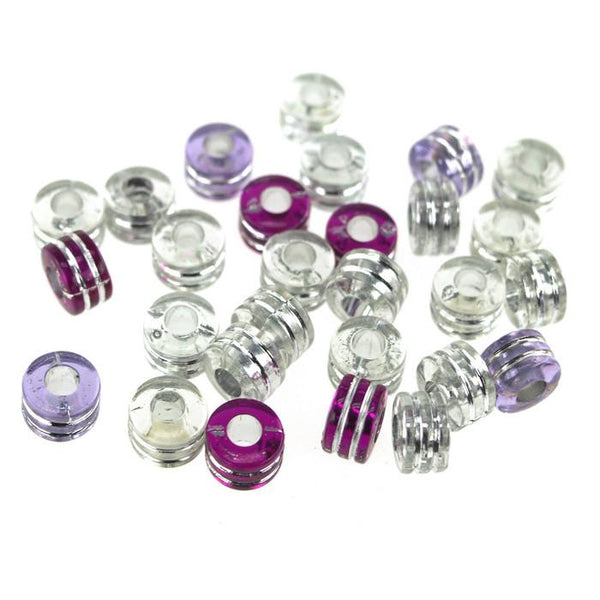 Acrylic Pony Beads, 9mm, 80-Piece, Viola