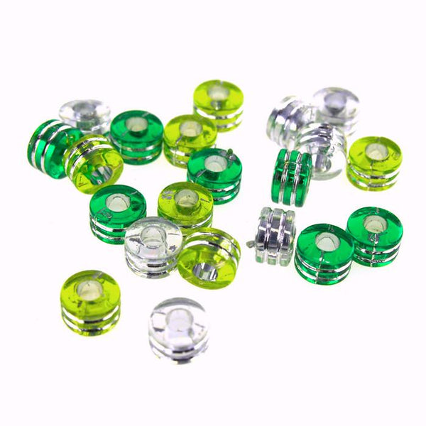 Acrylic Pony Beads, 9mm, 80-Piece, Green