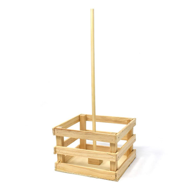 Mini Wooden Crate with Dowel, Natural, 5-Inch