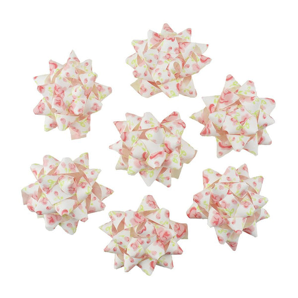 Self-Adhesive Pre-tied Star Bows, 2-Inch, 25-Piece, Pink Rose