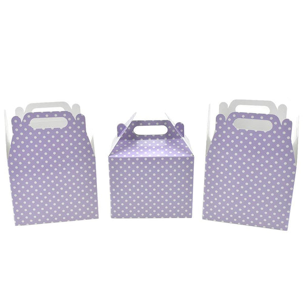 Polka Dot Patterned Party Favor Boxes, Lavender, 4-3/4-Inch, 3-Count