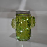 Cactus Shaped LED Light Up Mason Jar, 5-1/2-Inch