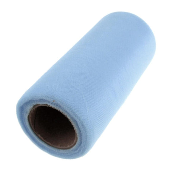 Premium American Tulle Spool Roll, Made in the USA, 6-Inch, 2 Yards, Baby Blue