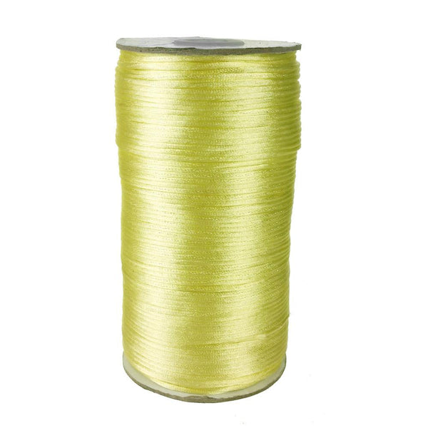 Satin Rattail Cord Chinese Knot, 1/16-Inch, 200 Yards, Baby Maize Yellow